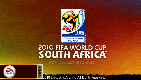 2010 FIFA World Cup South Africa title screen for PSP
